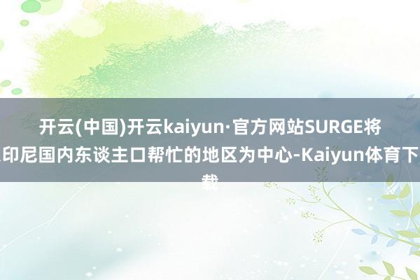 开云(中国)开云kaiyun·官方网站　　SURGE将以印尼国内东谈主口帮忙的地区为中心-Kaiyun体育下载