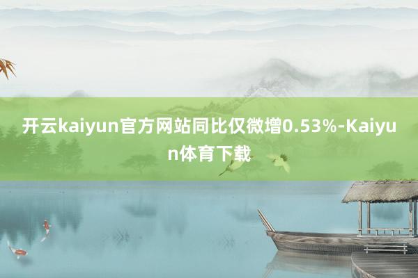 开云kaiyun官方网站同比仅微增0.53%-Kaiyun体育下载